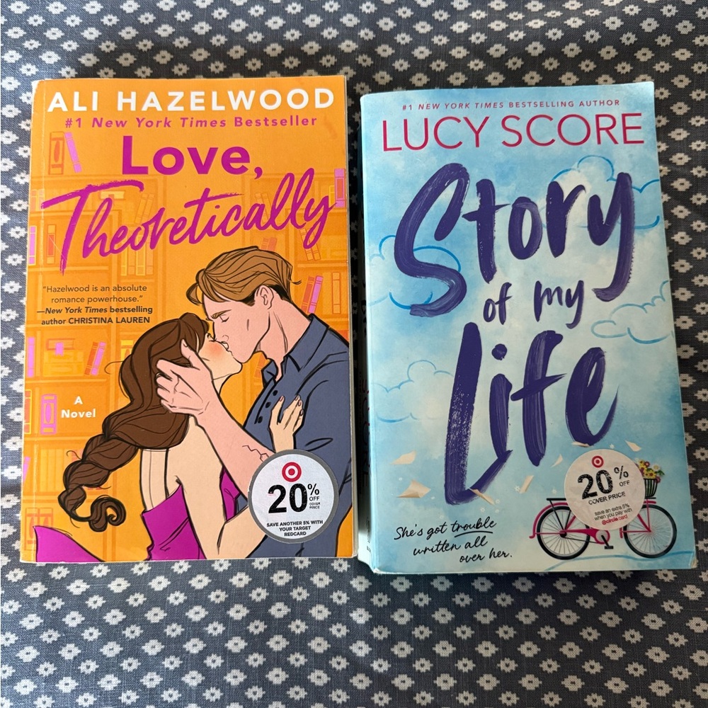 Love, Theoretically & Story of My Life — Bright Orange & Sky Blue Covers